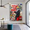 Follow Your Dreams Graffiti Art Posters and Prints Monkey Street Art Pictures Modern Fashion Canvas Paintings For Living Room