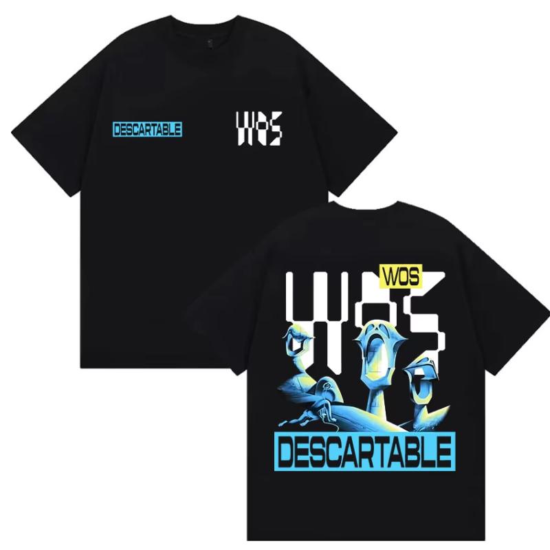 Rapper Wos Ds3 Album 2025 Logo Graphic Tshirt Unisexs Retro Fashion High Quality T Shirt Hip Hop Oversized Cotton Tees Streetwear