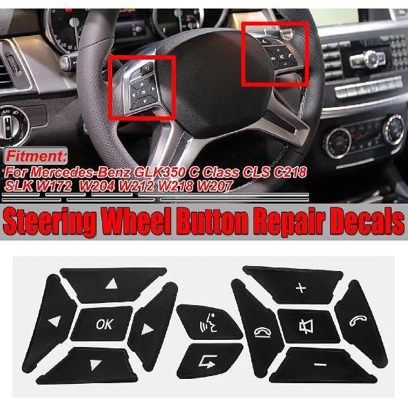 

Steering Wheel Trim Cover Repair Decals Stickers for C Class CLS C218 SLK W172 W204 W212 W218 Auto Interior Accessories Button Repair Sticker