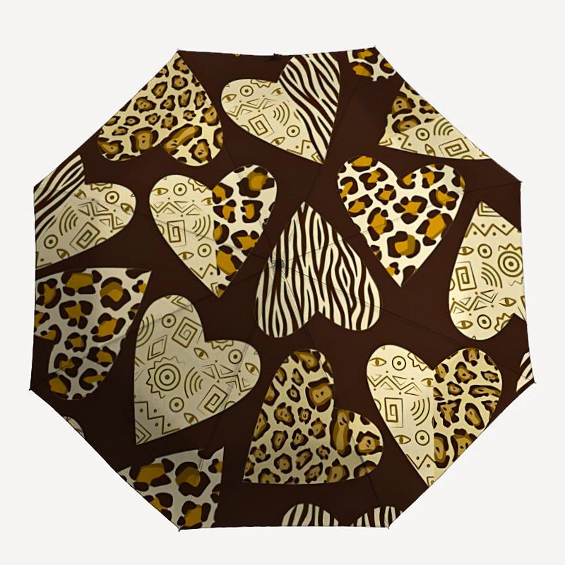 

1pc Leopard Zebra Automatic Open/Close Umbrella Compact Folding Umbrella, All-Season Portable Umbrella for Women/Men F1124348