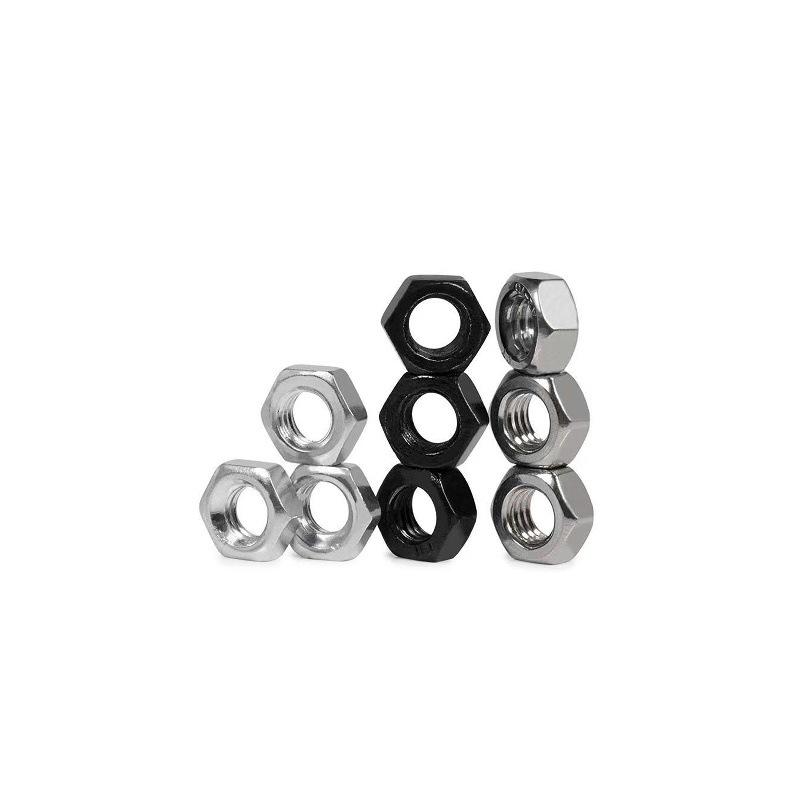 Black Galvanized Nickel-Plated Iron Hex Nut Screw Cap, GB Grades 4.8/8.8/12.9, Sizes M4/M5/M6/M8