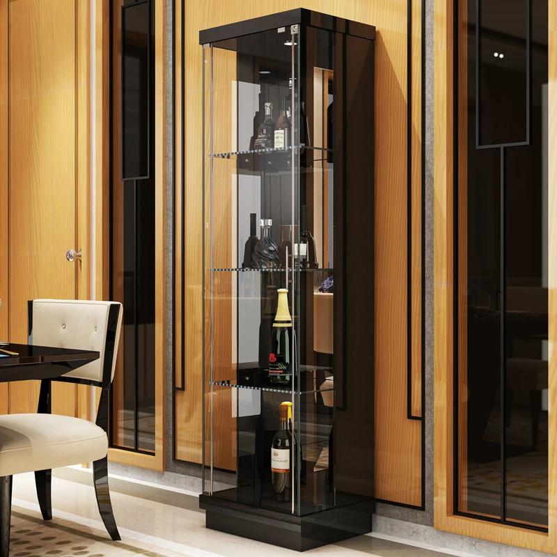Liquor Wall Wine Cabinets Display Glass Modern Home Wine Cabinets Living Room Storage Meuble Vin European Furniture QF50JG