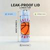 1PC Basketball Champion Circular Emblem 750ml Color Plastic Water Bottle Leakproof Flip Straw Lid For Sports Office Home Use