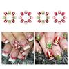 48 Pcs White Snowflake False Nails Short Square Full Cover Stick On Nails Christmas Press On Nails Manicures Supplies