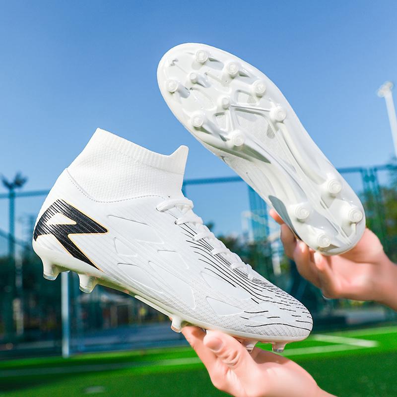 Rubber Sole Sports Footwear And Bag Accessories  Hombre High Top Football Boots Men's Summer Training Competition Shoes