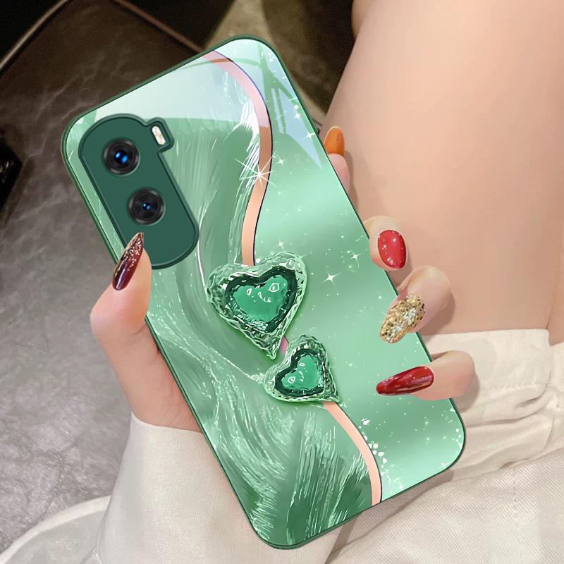 Bernstein Doppeltes Liebes-Für Honor 200 90 8X 9X Pro Lite P50 P40 Nova 10 11i P60 Magic4 6 Mate 20 50 Gehärtetes Glas Handyhülle