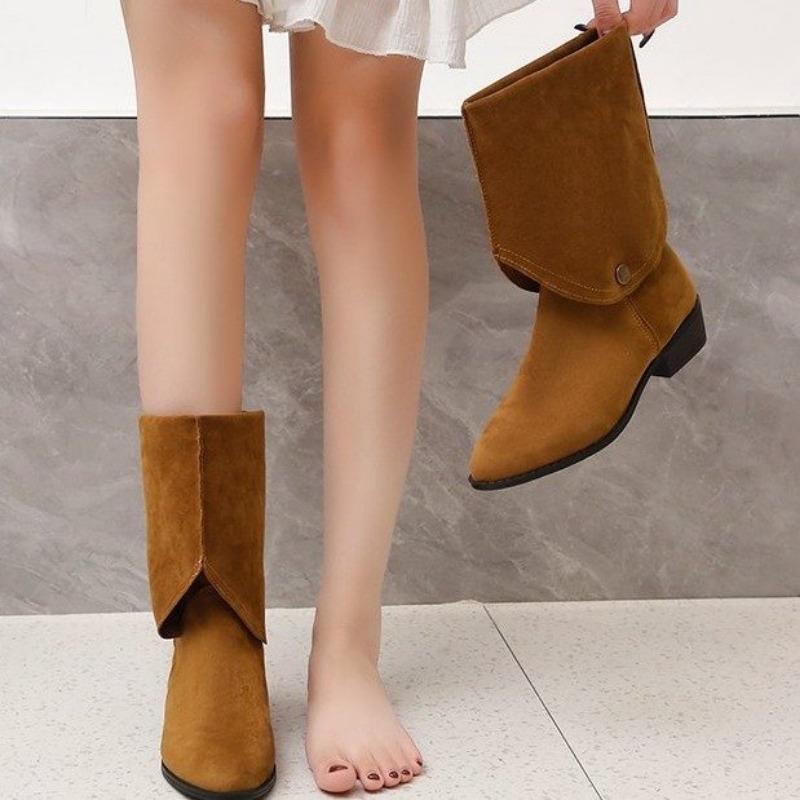 Women's Long Boots Autumn and Winter New Pointed Thick Heels Two Wear One-pedal Women's Boots