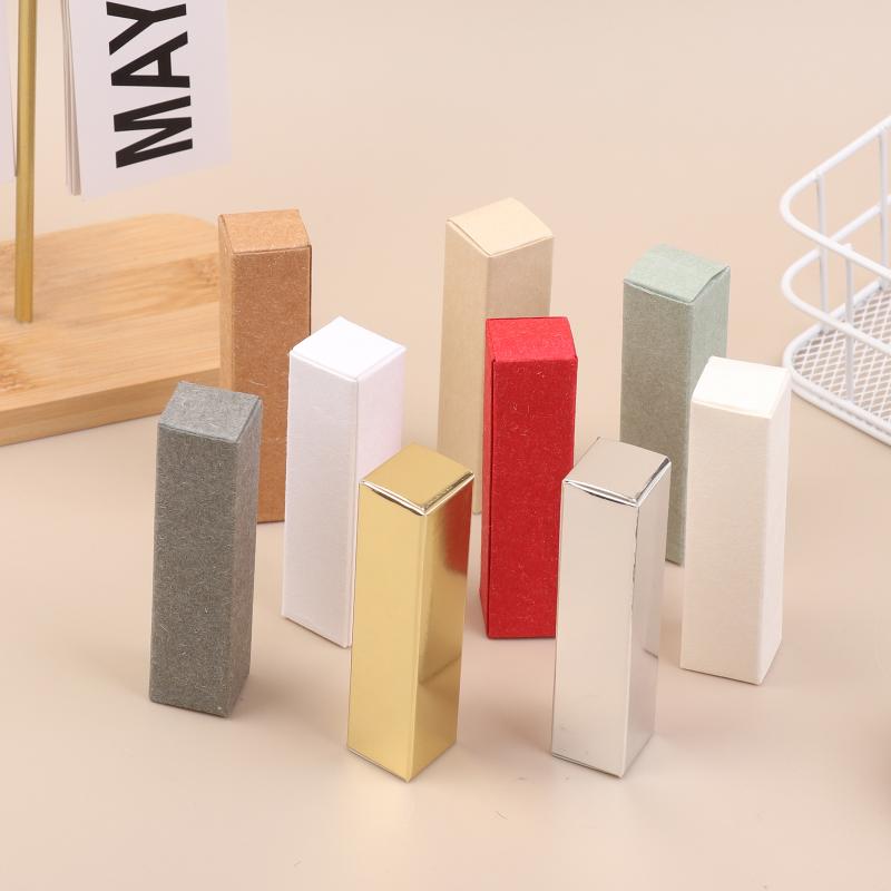 10Pcs Perfume Box 5Ml 10Ml Essential Oil Bottle Packaging Box Container Kraft Paper Tube Cardboard Boxes Lipstick Storage Box