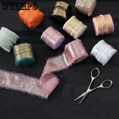 2 rulo Elle Yırtılan Ham Kenarlı Kurdele Parlak Kurdele Üç Rulo Parlak Altın İpek Kurdele Gelin Çiçeği Buketi Hediye Paketleme Düğün Dekorasyonu Kendin Yap El Sanatları