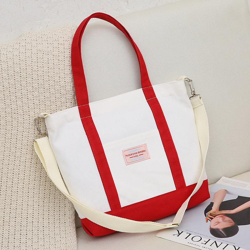 New product tote bag women's shoulder student bag lazy canvas bag large-capacity shopping bag supports customization