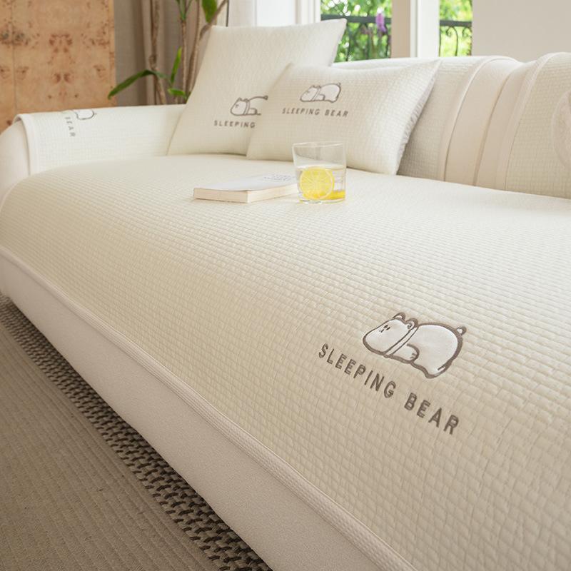 

Summer New Small Fresh Ice Silk Sofa Cushion Non-Slip Cool Breathable Seat Cushion Cartoon Backrest Towel Cover Cloth 70*70cm