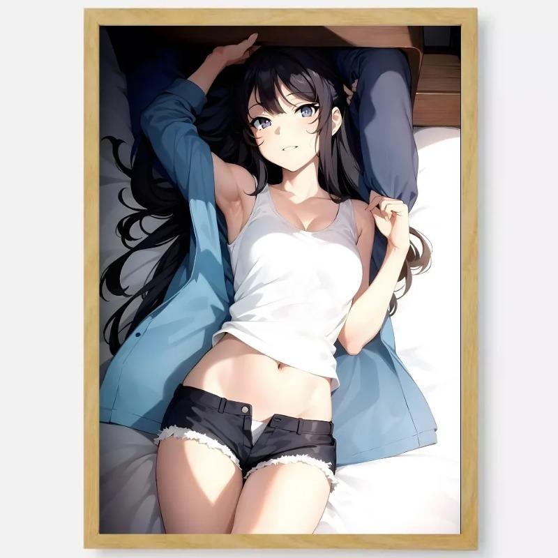 Anime Sakurajima Mai Poster HD Art Sticky Wall Waterproof Home Living Room Bedroom Bar Aesthetic Decoration