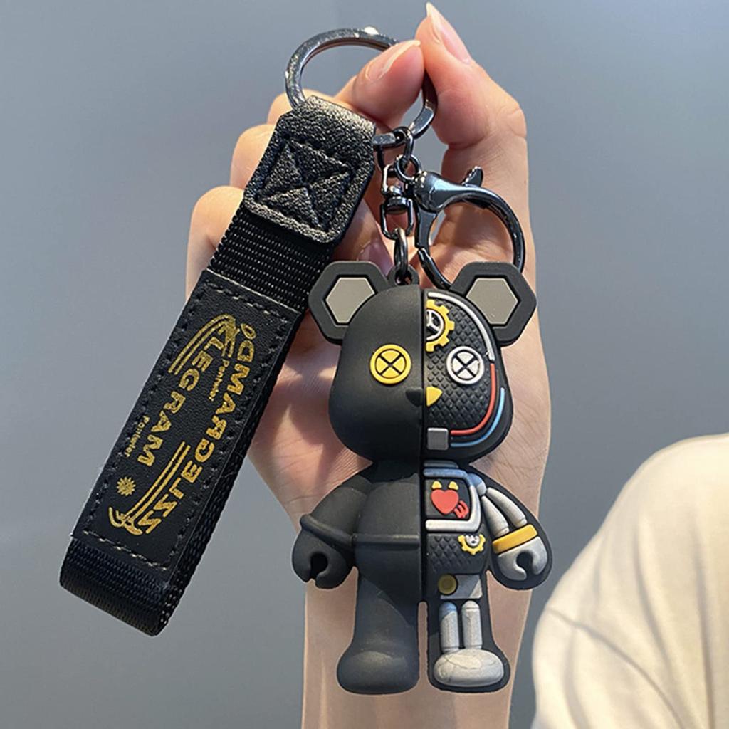 Moerstar Roboter Bär Taschenanhänger Schlüsselanhänger Niedlicher Schlüsselanhänger Roboter Bär 3D Schlüsselanhänger