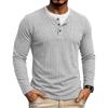 Herbst Winter Herren Fake Two-Piece Langarm Henley T-Shirt Waffel Casual Basisschicht T-Shirts Amerikanischer Stil Oberteile