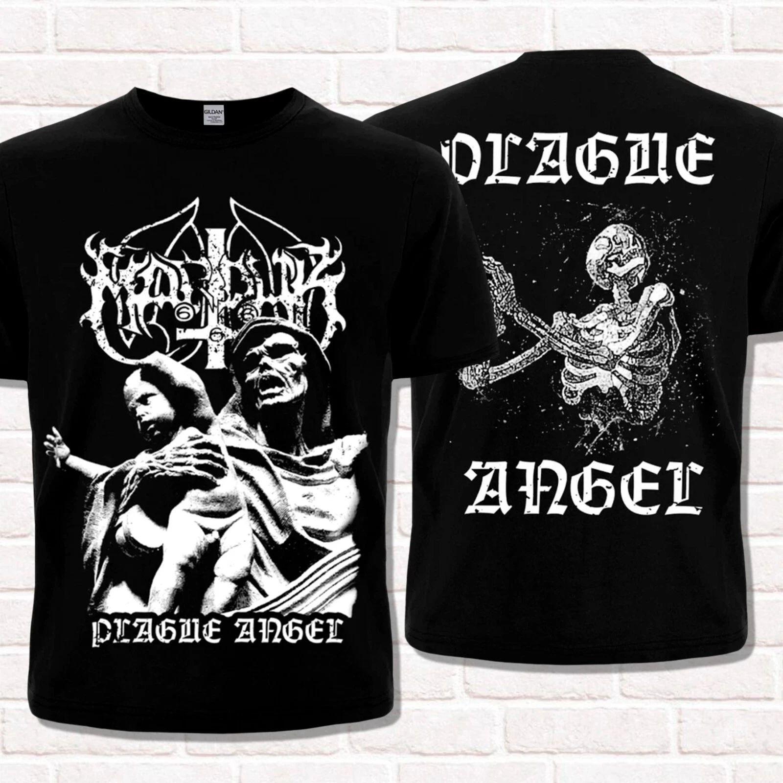 

High Street Tops Marduk T-Shirt Plague Angel 2004 Black Metal Metalheads Style T Shirt Tees Tops Madam Cotton Short Sleeve 4XL