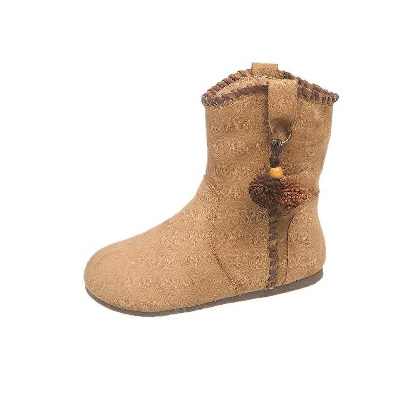 Ethnic style retro short boots women's autumn 2025 new models with skirts travel vacation western boots Birkenstock short boots