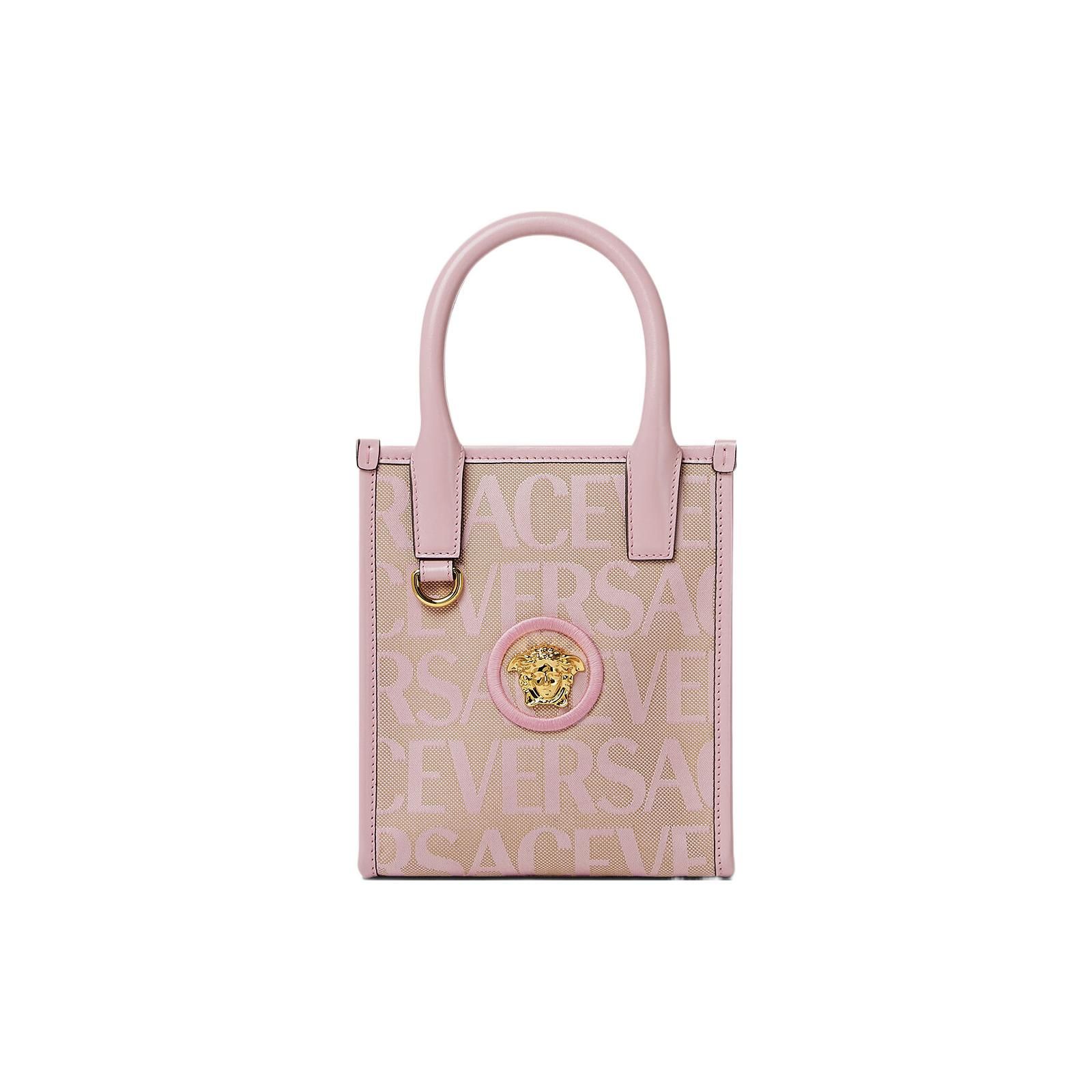 

Versace Allover Medusa Logo Classic Print Leather Tote Bag Women Tote Bags Pink 1010186-1A07951-2N77V Basic Set (Bag+Dust Bag)