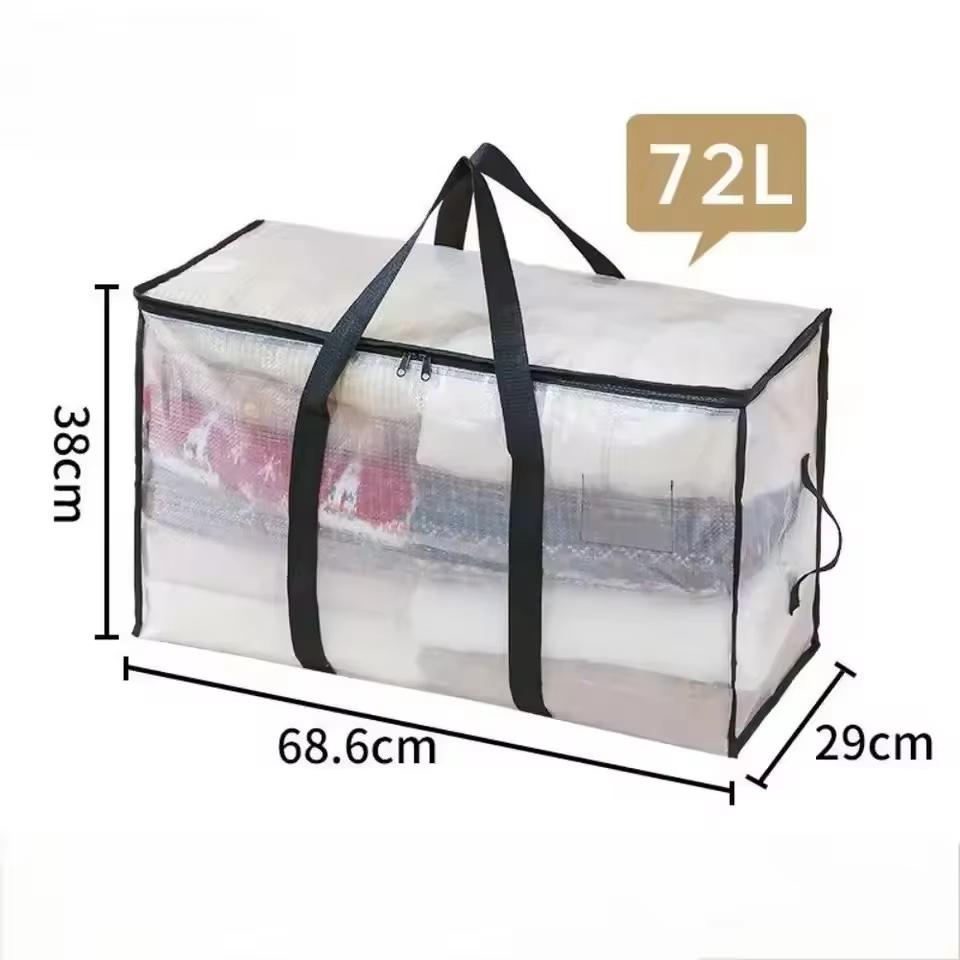 Quilt Organizer Bag Foldable Large Capacity Heavy Duty With Handle Double-Sided Zippers Camping Totes For Packing Luggage
