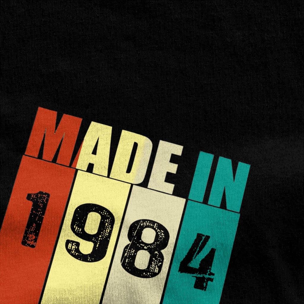 Men's T-Shirts Made In 1984 Birthday Limited Edition Pure Cotton Tees Short Sleeve 40 Years Vintage T Shirts Crewneck Tops