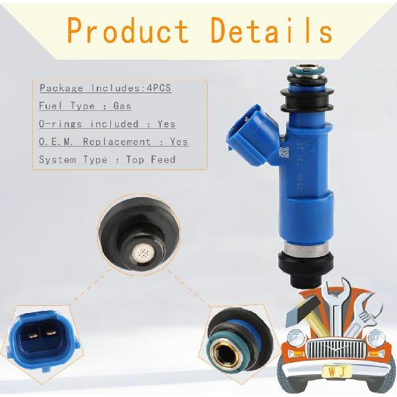 Pack of 4PCS Fuel Injectors 16611-AA720 16600-AA720 For Subaru 2007-2014 Impreza WRX STI 550CC