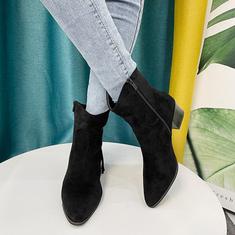 Evropské Americké Střapce Westernové Retro Kozačky 2024 Nové Semišové Boční Zip Módní Kotníkové Boty Zapatillas Deporte Platforma Žena