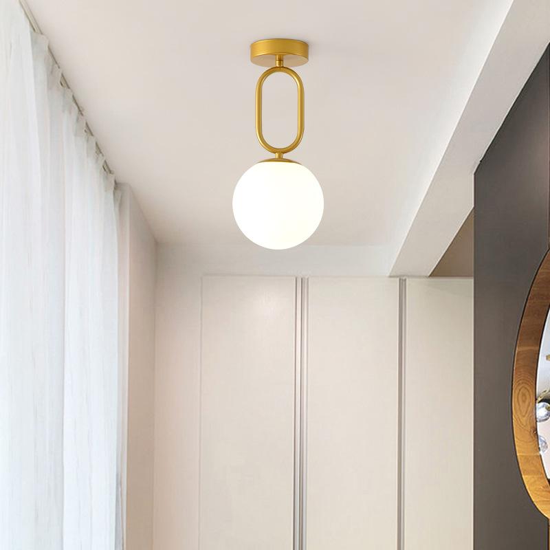 Moderní skleněné stropní svítidlo Severské černé zlaté LED stropní svítidla Vysoce kvalitní skleněné lampy Osvětlovací tělesa do chodby, ložnice, k posteli