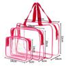Portable 3-Piece PVC Transparent Cosmetic Bag Set – Large Capacity Waterproof Travel Toiletry Organizer