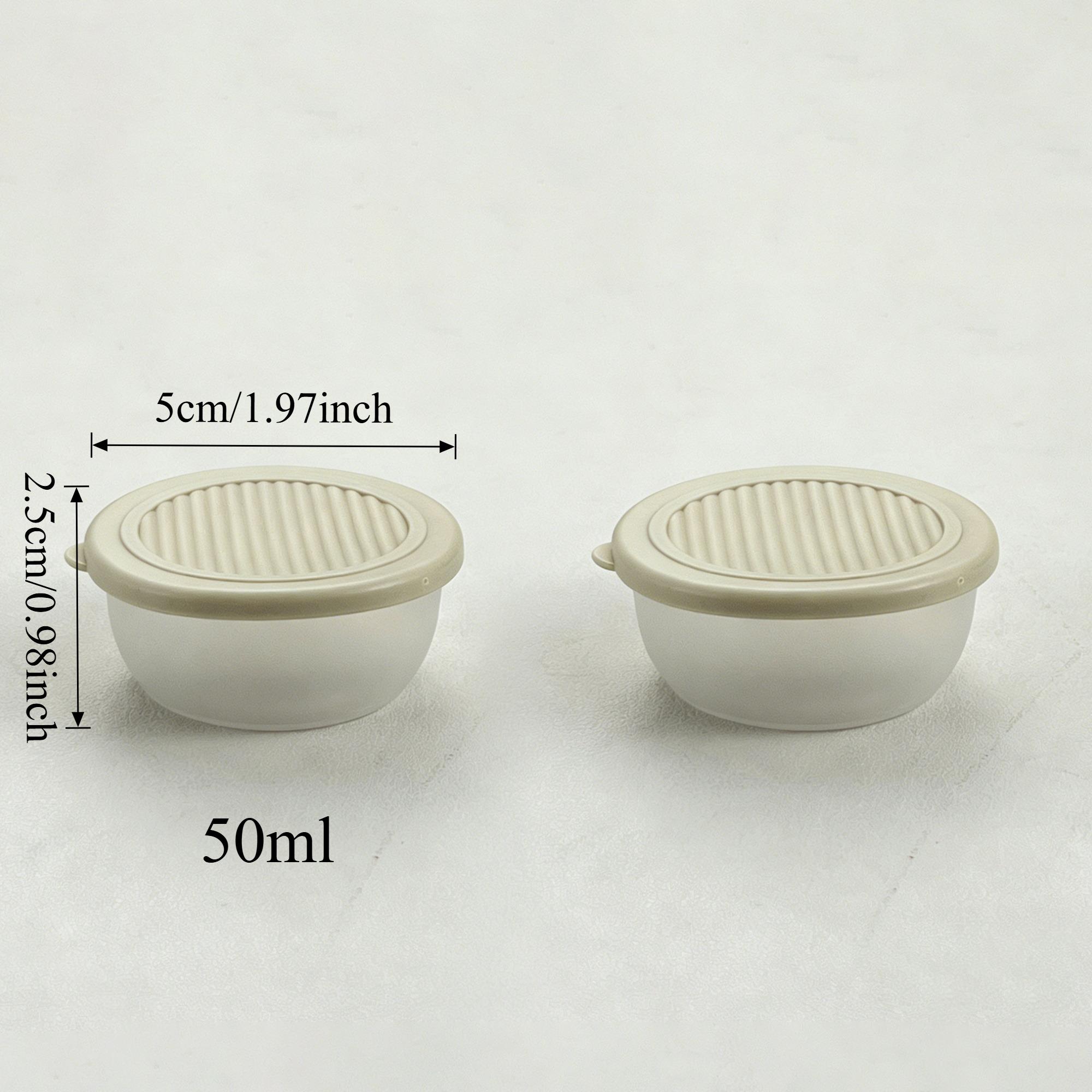 2/6pcs Mini Plastic Sauce Bowl Portable Sealed Leak Proof Seasoning Dish Reusable Dipping Sauce Dish Salad Dressing Container