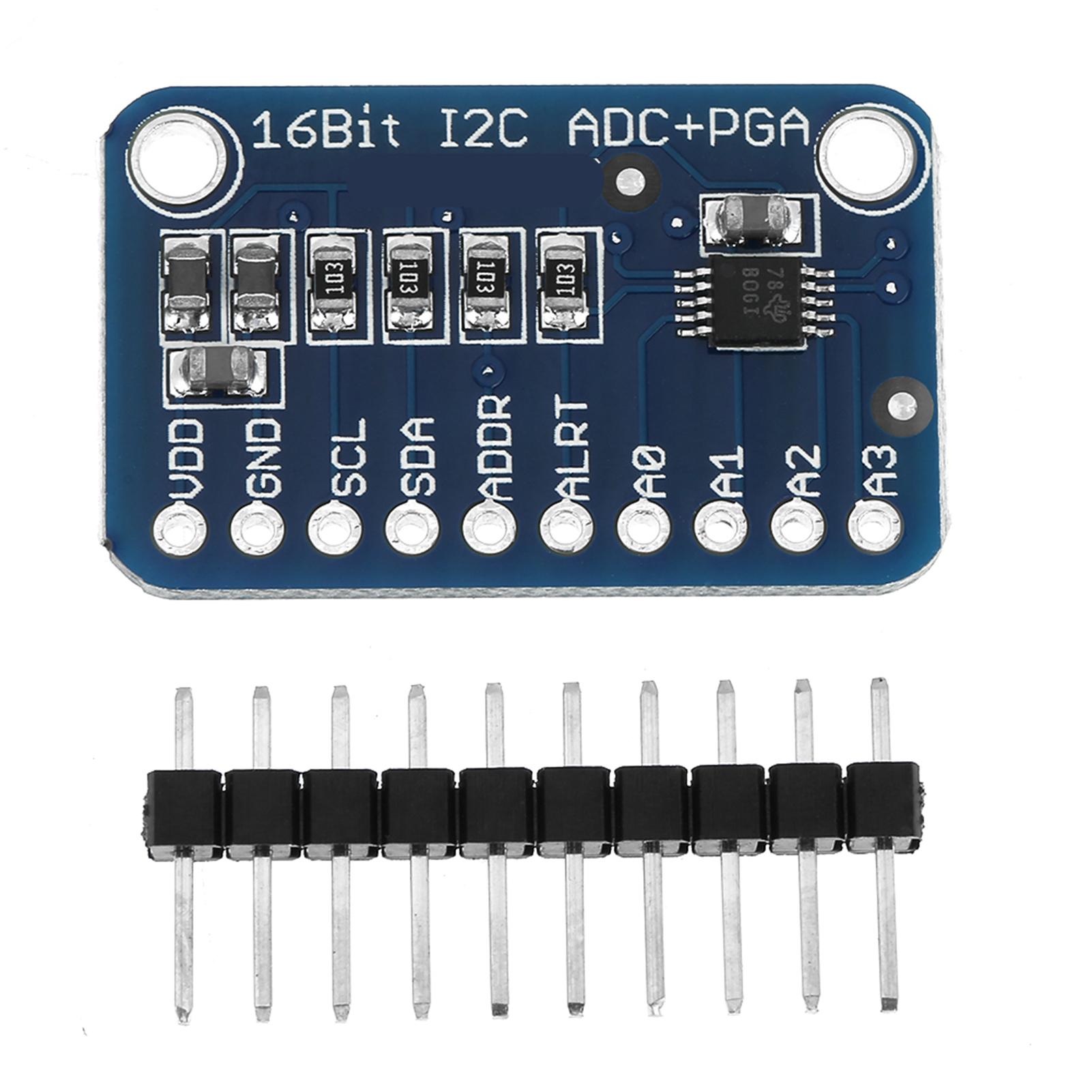 

1pc 16‑Bit I2C ADC Development Board Analog to Digital Converter Module