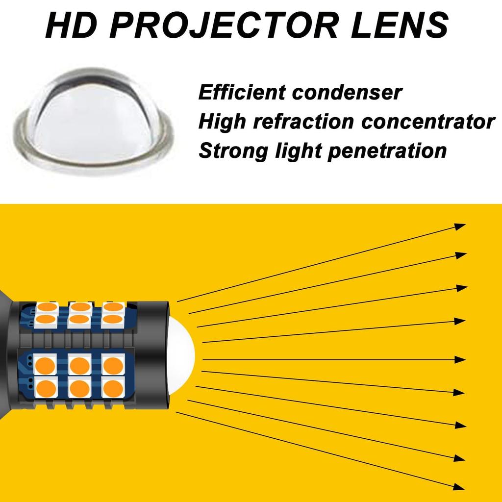 GLOFE LED Front/Rear Turn Signal Light Bulb 3157 LED Bulb Amber Yellow 400% Bright