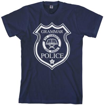 Threadrock Men's Grammar Police T Shirt Funny Nerd Geek English