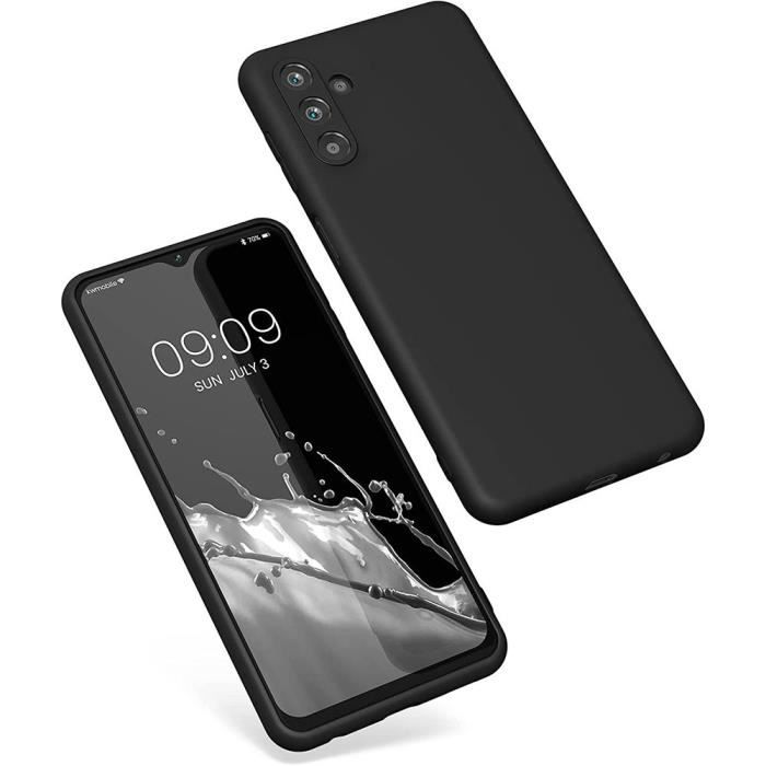 Coque de protection - Efconnection - pour Samsung Galaxy A54 - Silicone souple - Noir - 2 verres trempés inclus