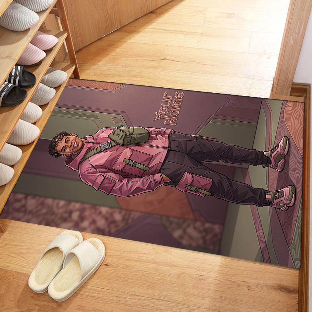 Lamin Yamal Customize Your Name Floor Rug Office Rug Perfect For Dormitory Playrooms Foyer Game Room Antislip Rug Anime Office Decor