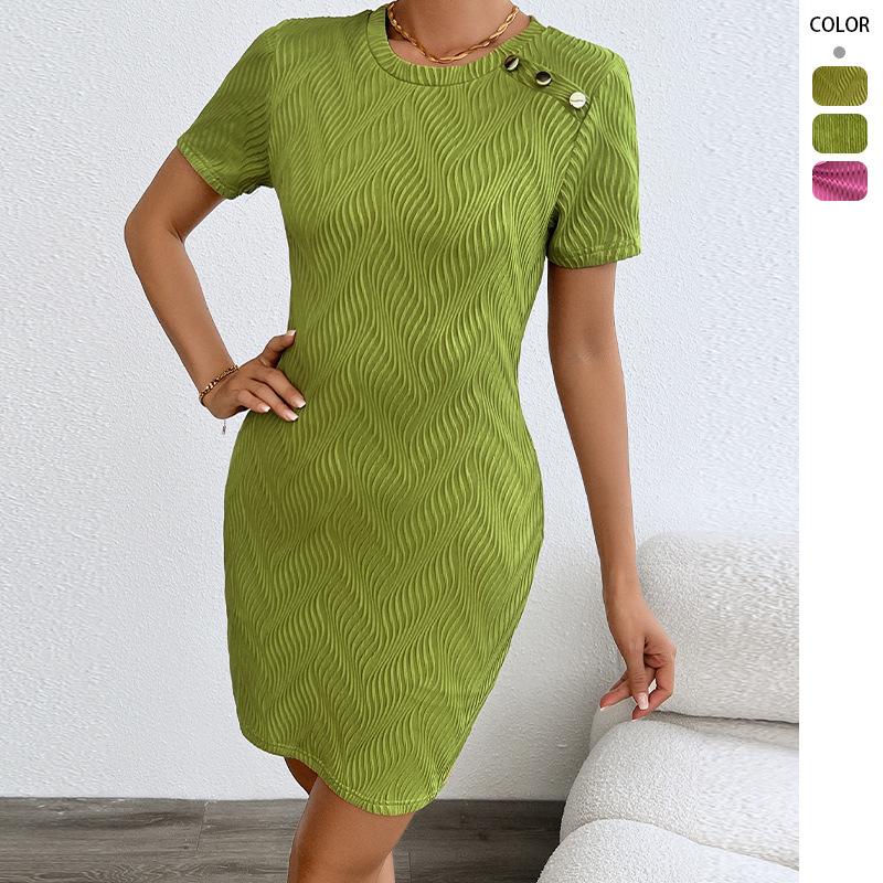 Beliebtes Sommer-Neues Damenmode-Mode-Rundhals-Sexy Enganliegendes Hüftumwickeltes Kleid Damen