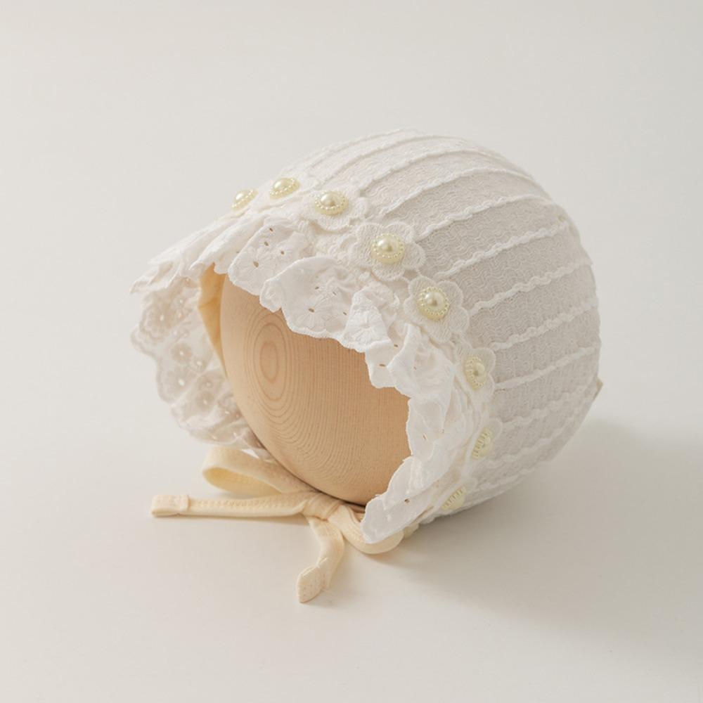 Breathable Cotton Ear Protection Fetal Cap Ruffle Flower Ruffle Hat Bonnet 2-24Month Infant