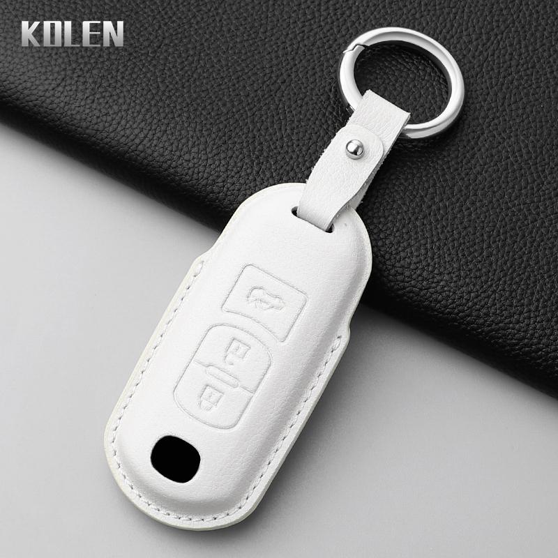 Leather Car Key Case Cover Shell For Mazda 2 3 6 Atenza Axela Demio Cx-5 Cx5 Cx-3 Cx3 Cx7 Cx-7 Cx-9 Cx9 Mx5 2 3 Buttons Keychain