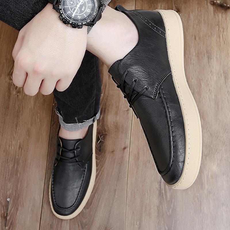 Men Casual Shoes Lace-up Oxfords Comfy Walking Shoes Luxury Brand Genuine Leather Breathable Outdoor Driving Shoes Men Footwear
