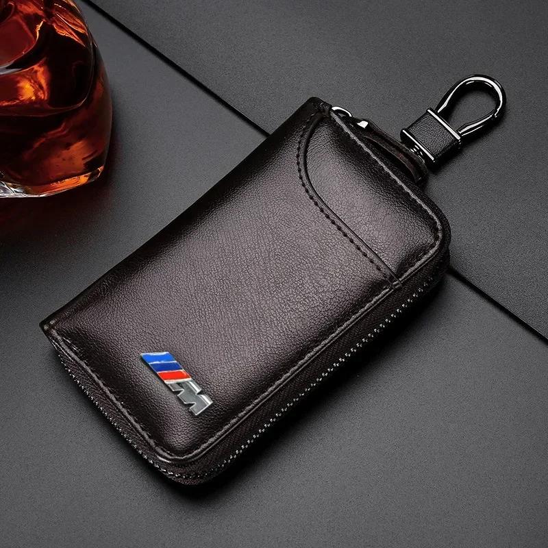 BAGF7 Car Sticker Hot For BMW Leather Car Key Bag Keychain Case Storage Cover For BMW M Performance M3 M5 M6 F01 G20 X1 X2 X3E60 F10 F