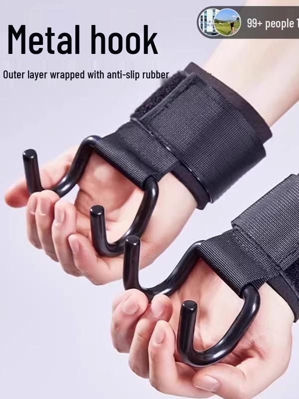 Pull-Up Assist Hook Bar with Anti-Slip Grip & Wristband
