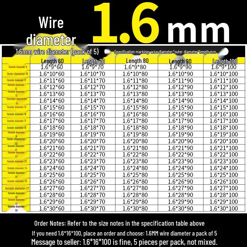 Universal Y-Type Compression Spring, 0.2-2.0mm Wire Diameter, Small Pressure Return Spring