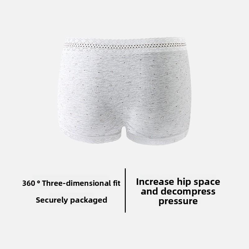 Female Spring and Autumn Lace Stitching Cotton 10A Antibacterial Extension Crotch Breathable Small Flat Angle Panties
