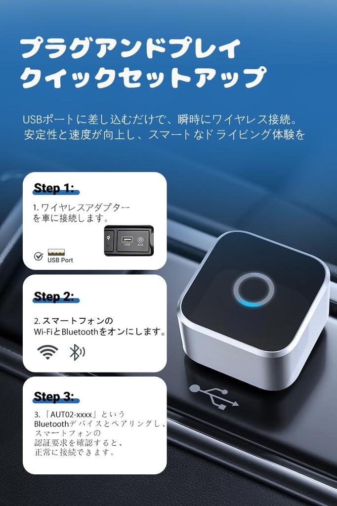 ZESLEY Latest Mini CarPlay and Android Auto Wireless Compatible with iPhones and Android Compatible with Vehicles Equipped with Genuine Wired CarPlay