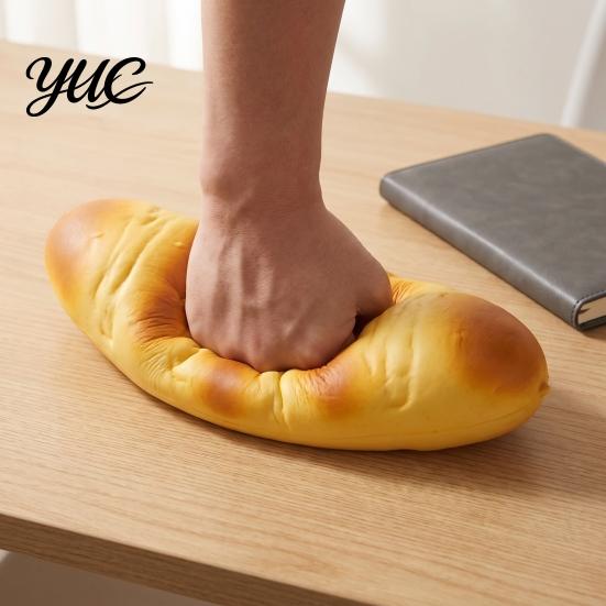 Sensory Toys for Processing Large Baguette Squishy Fidget Toy, Realistic French Bread Stress Relief Relaxation Home Use Squeeze Oversized Bakery Food