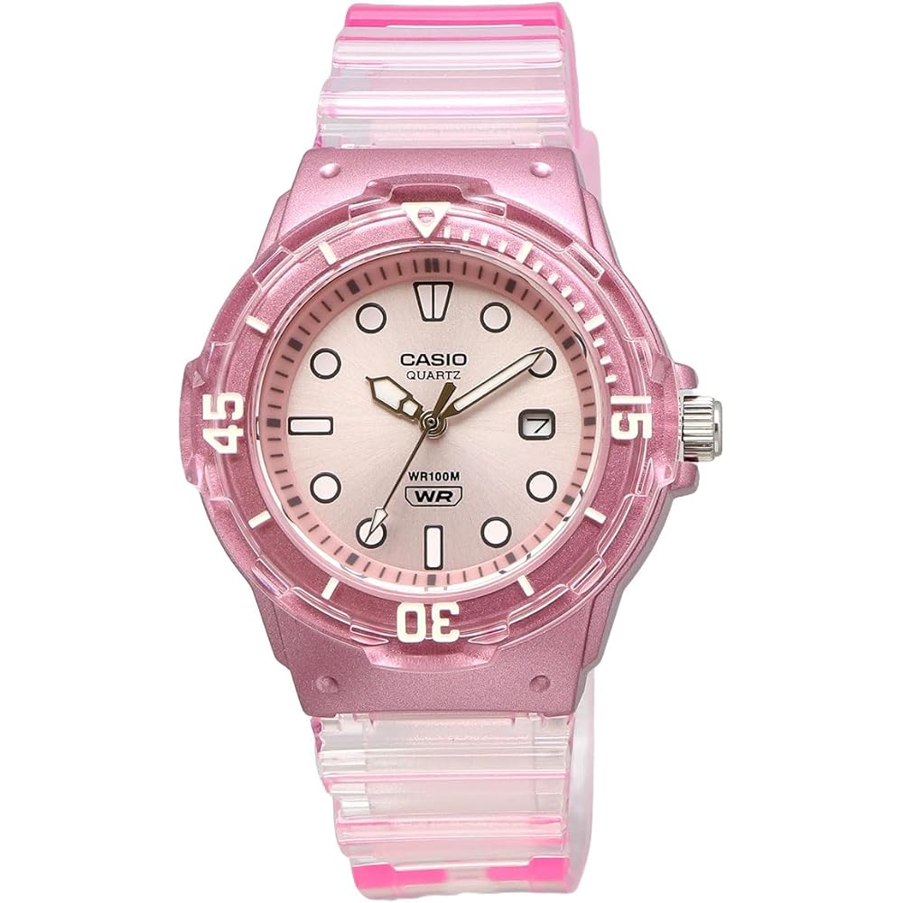 Casio LRW-200HS-4EV Analog Watch Clear Pink Women's Kids Imported Model