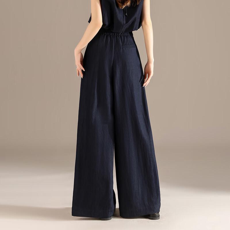 RAIN.CUN Women's Thin Ice Silk Wide-Leg Pants
