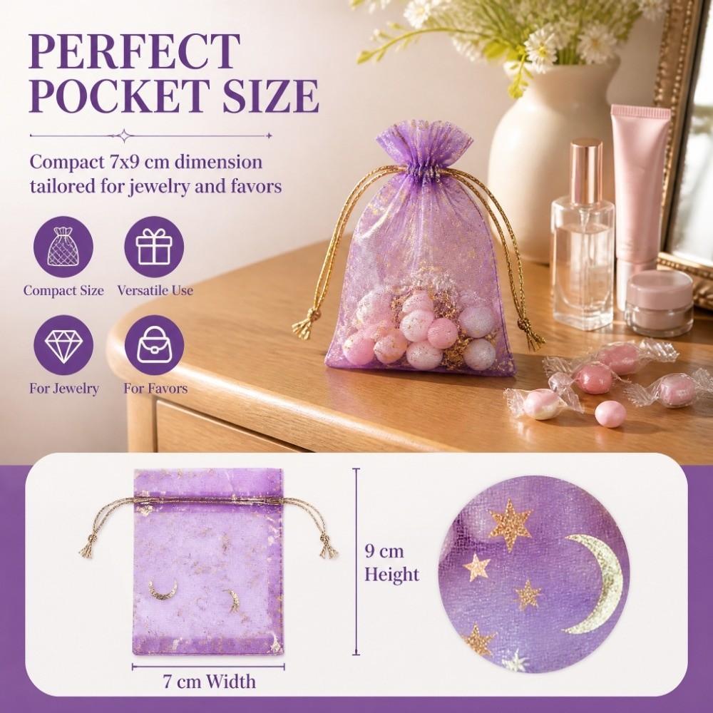 200PCS Drawstring Closure Drawstring Mesh Bag Sheer Fabric Transparent Gift Bag Gift Wrapping