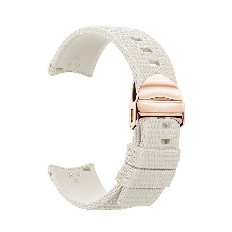 Quick-release elbow with curved fluororubber Watch strap for Tudor White Panda BLACK BAY Chronograph Monster Gold Eye M79360