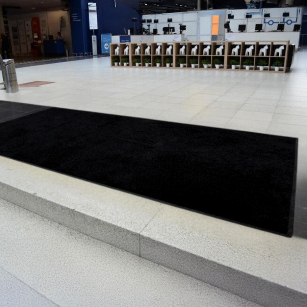 Black rubber doormat for shoes, 90x150cm