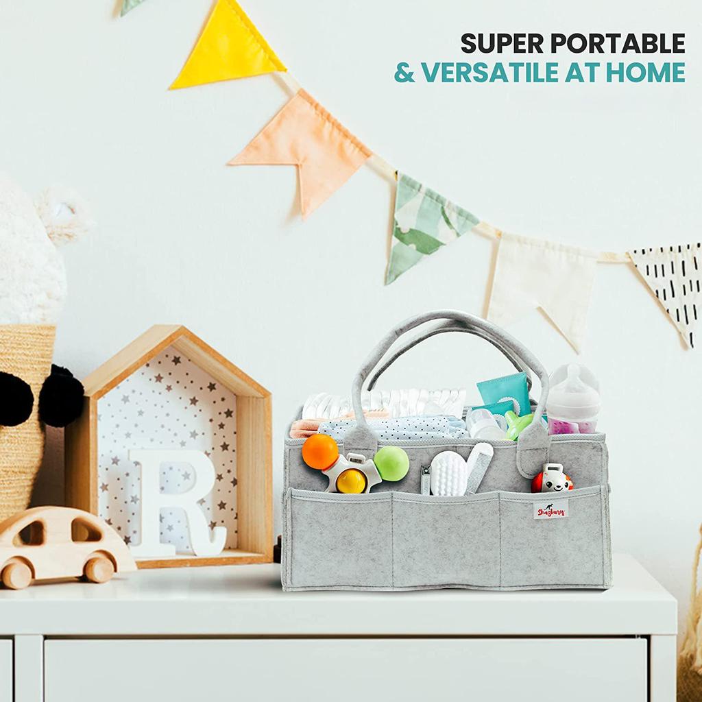 Foldable Diaper Tote Bag: Multifunctional Non-woven Handbag for Baby Supplies and Mommy Travel.