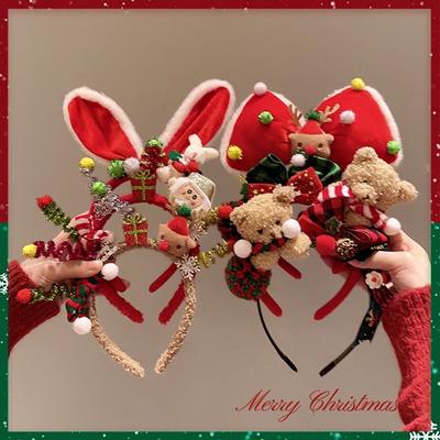 Christmas Decoration Christmas Headband Elk Hair Hoop Reindeer Antlers Headband Party Dress Up New Year Hair Band
